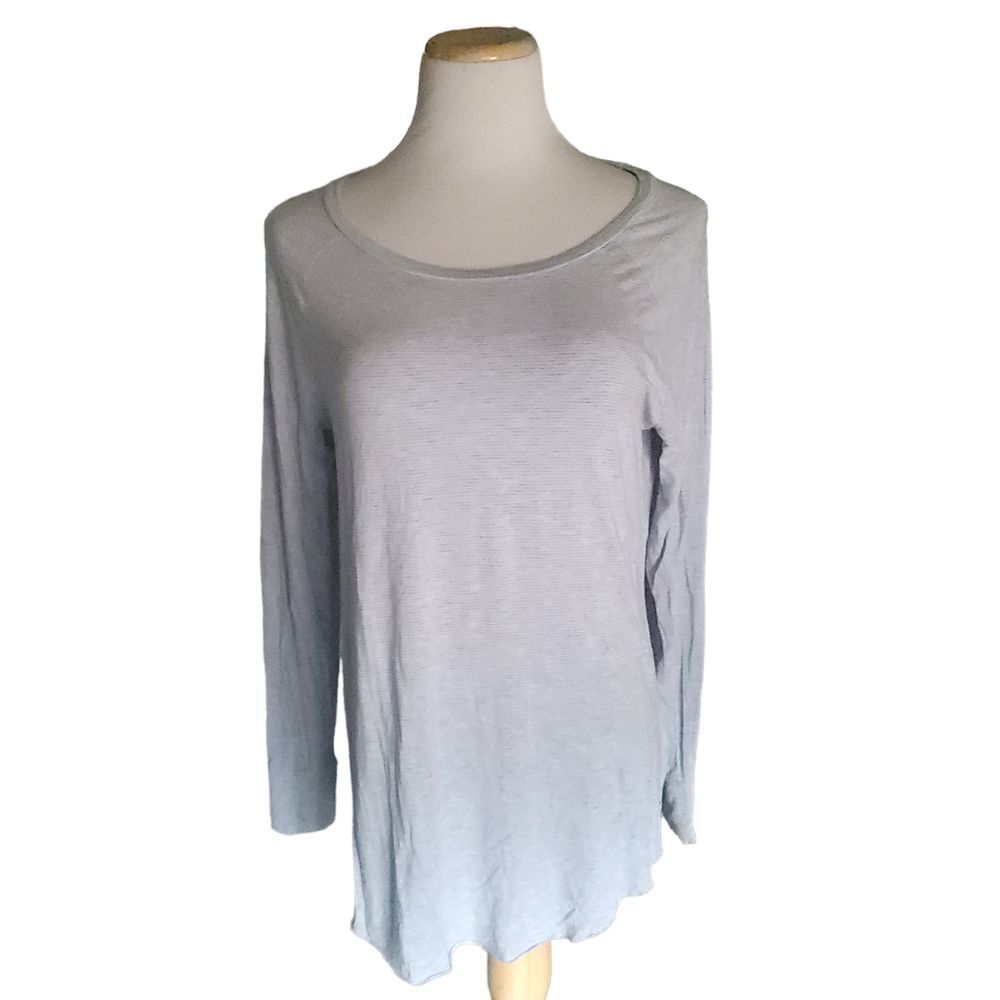 AEO stripe Jegging Tee Light Blue & Gray womens Large